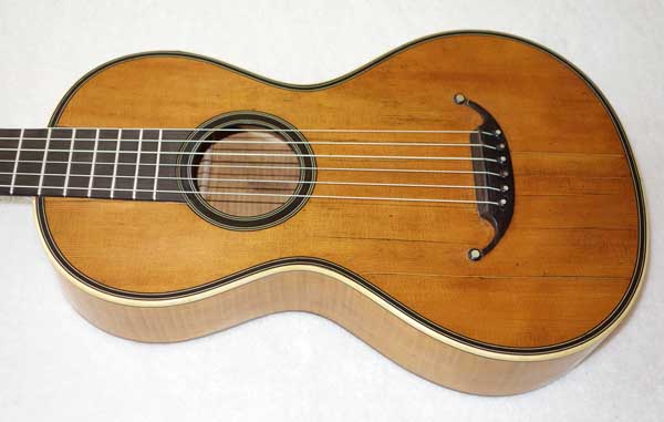 Mauchant 1830s Romantic Guitar by Mauchant [Paris, France] Restored by Lucio Nunez w/Soft Case
