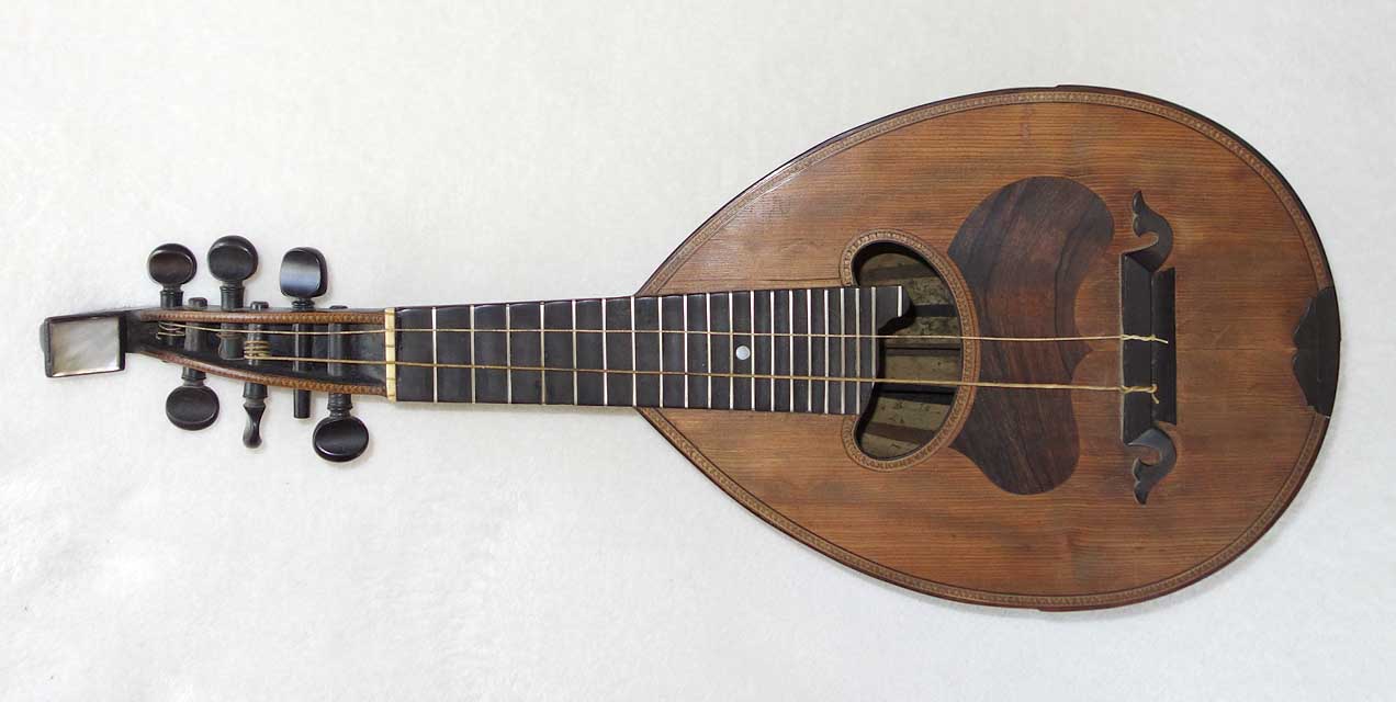 Reisbureau Verandering Onderzoek 1884 Enrico Rocca Mandolin Genoa, Italy Intact Label dated 1884