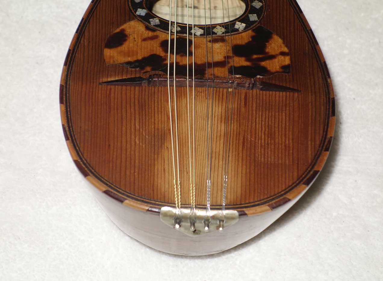 Vintage Ermenegildo Ferrari Piccolo Mandolin, Napoli, Circa 1900, Original Label