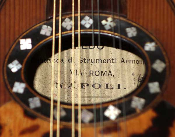 Vintage Piccolo Mandolin by Ermenegildo Ferrari, Napoli, 1900, Original Label