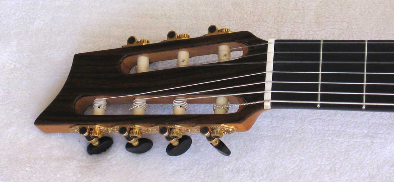 2010 Bartolex SRS7CEL 7-String Classical Harp Guitar Headstock