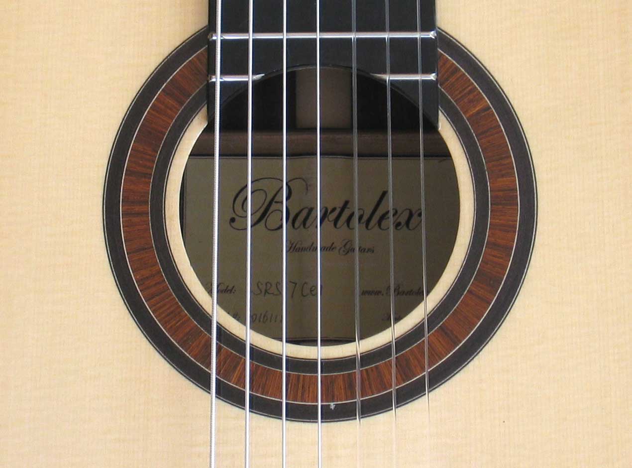 2010 Bartolex SRS7CEL 7-String Classical Harp Guitar Rosette