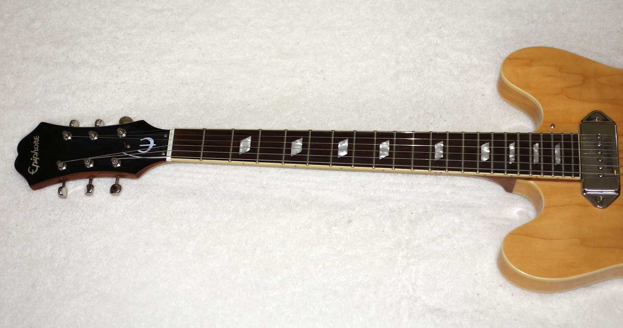 2007 Epiphone Casino Electric Guitar w/ Case, Rare 1-Piece Mahogany Neck, Natural Finish