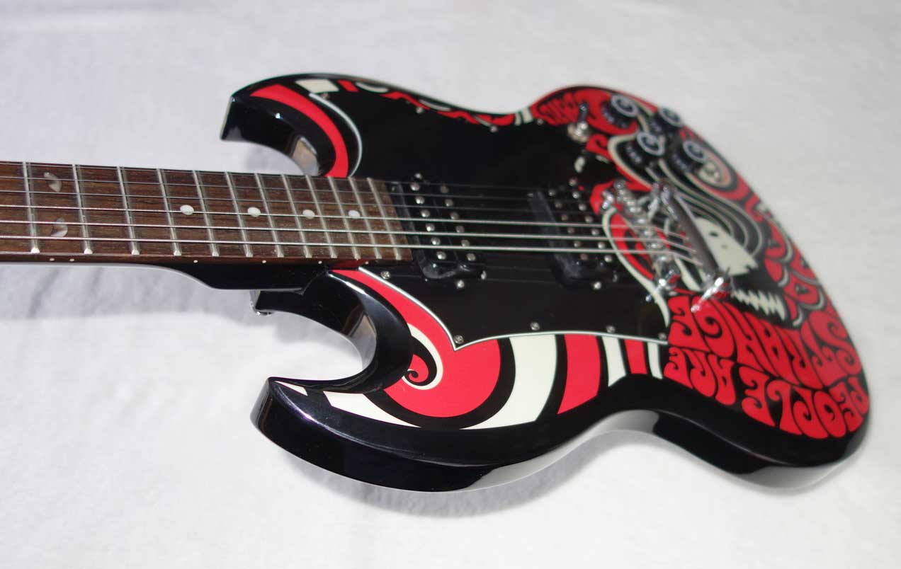 2005 Epiphone G-310 Emily The Strange Solid Body Guitar w/People Are Strange Custom Graphics