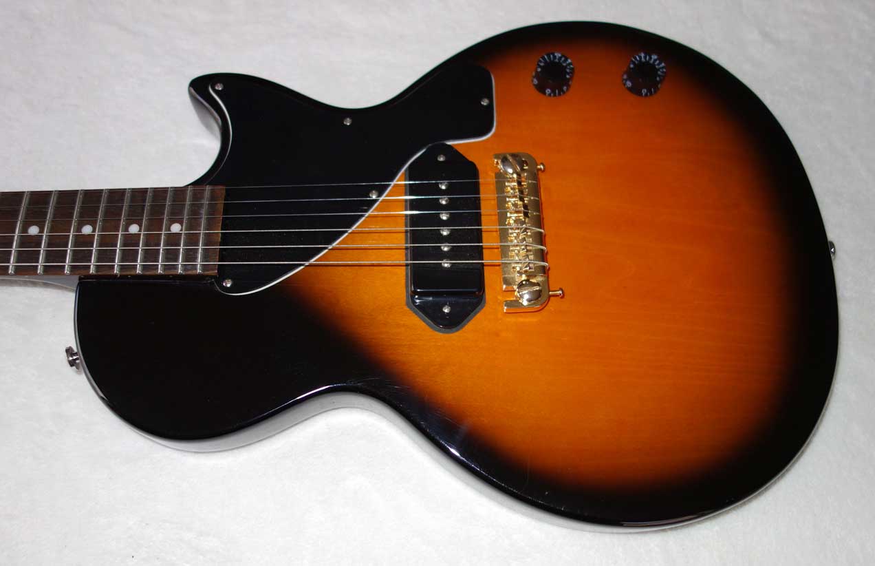 2009 Epiphone Les Paul Junior Solid-Body Guitar Upgraded w/DiMarzio P90, Gold Tuners, Badass-Style Bridge, Sunburst