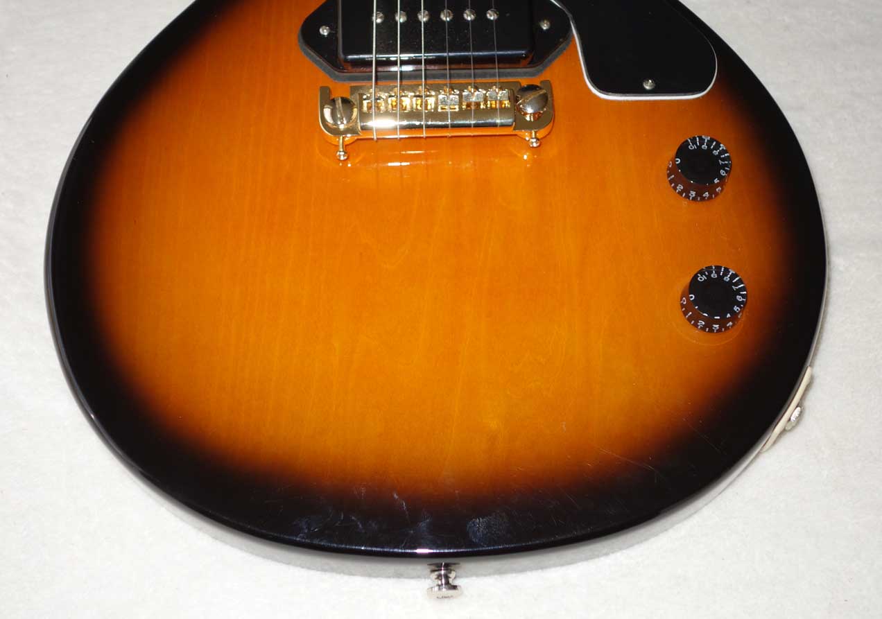 2009 Epiphone Les Paul Junior Solid-Body Guitar Upgraded w/DiMarzio P90, Gold Tuners, Badass-Style Bridge, Sunburst