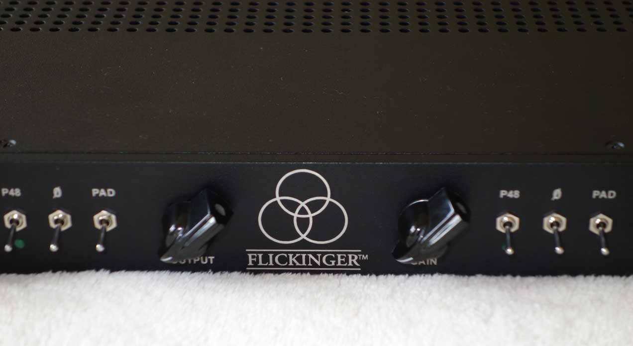 Flickinger Audio TwinFlicks Dual Channel 50 dB Mic Pre Racked with Vintage 1972 Flickinger Channels from Ray Stevens' Sound Lab / Nashville Console