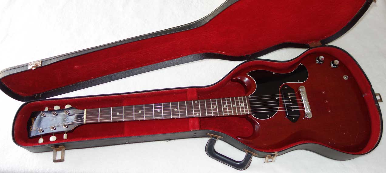 Vintage 1960s GIBSON SG Arched Softshell Guitar Case w/Red Lining, For 1960s Gibson SG Junior Guitars