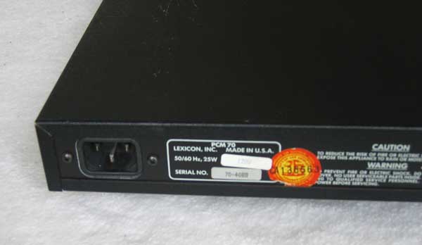 Vintage LEXICON PCM70 Digital Reverb / Effects Unit PCM-70