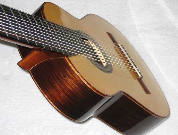 2004 Lucio Nunez 10-String Classical Harp Guitar Brazilian Sides