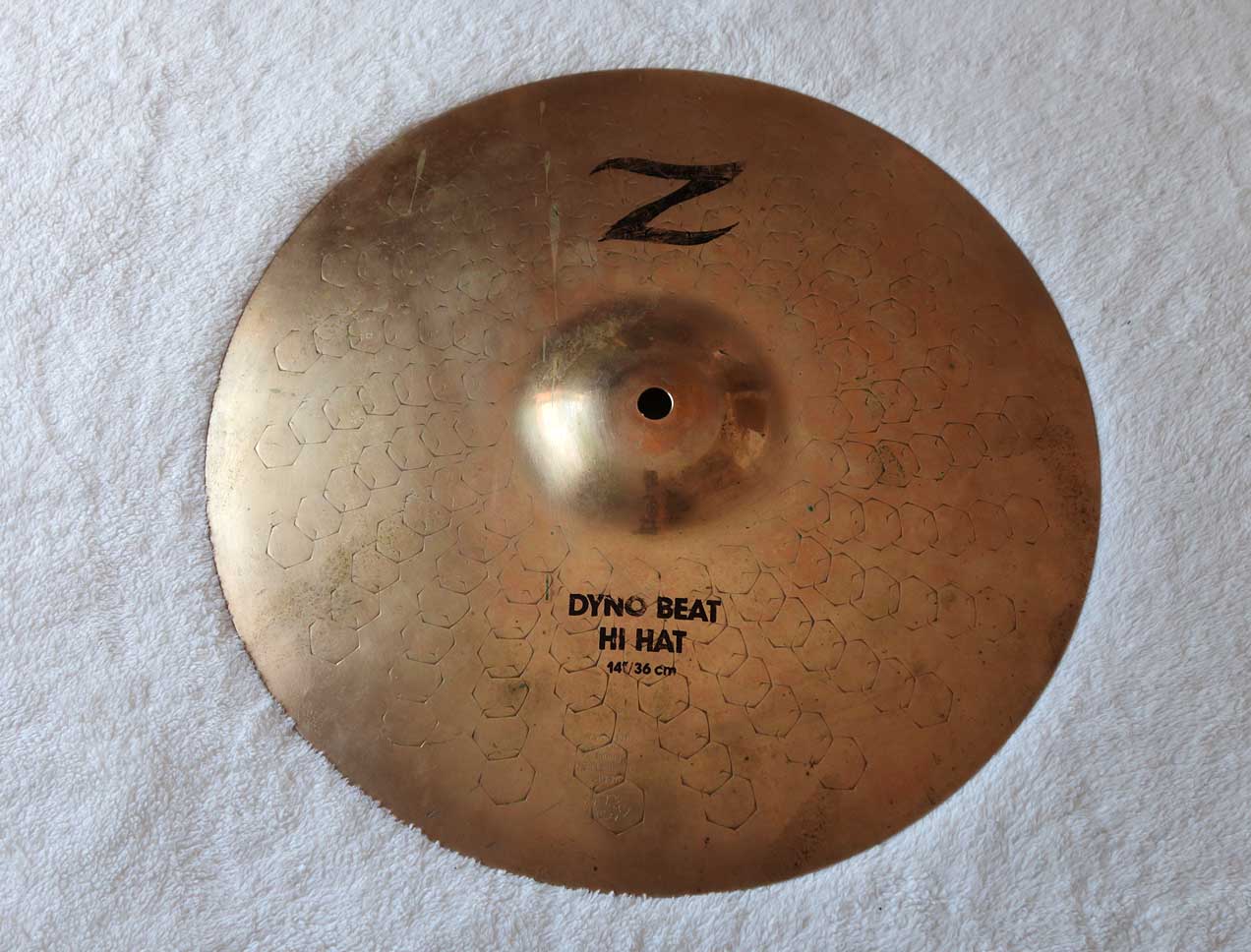 Vintage Early 1990s Zildjian 14" Z Dyno Beat Hi Hat Bottom Heavy Weight = 1360 grams