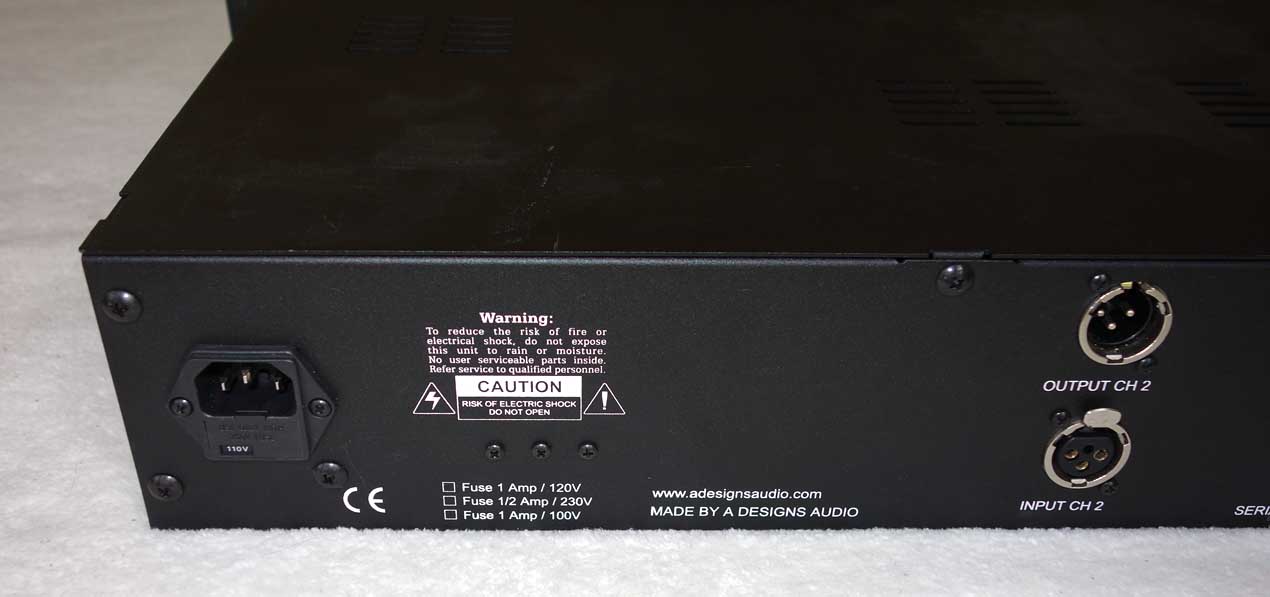 A Designs HM2EQ Hammer Dual-Channel Tube EQ w/12AT7 Tubes