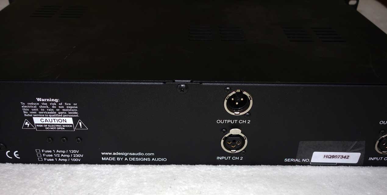 A Designs HM2EQ Hammer Dual-Channel Tube EQ w/12AT7 Tubes