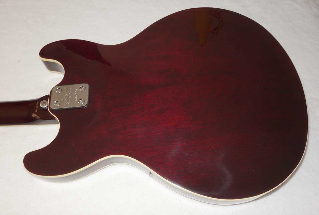 Vintage 1980s Aria Pro II TA-40 Hollow Body Guitar in Burgundy Wine, All Original