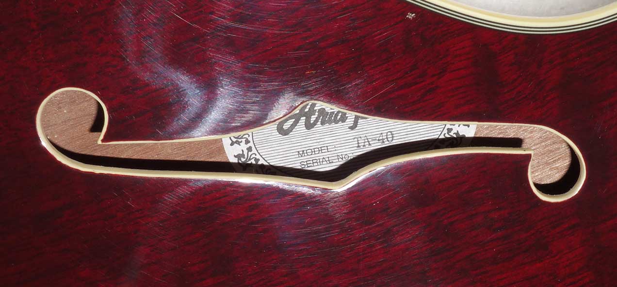 Vintage 1980s Aria Pro II TA-40 Hollow Body Guitar in Burgundy Wine, All Original