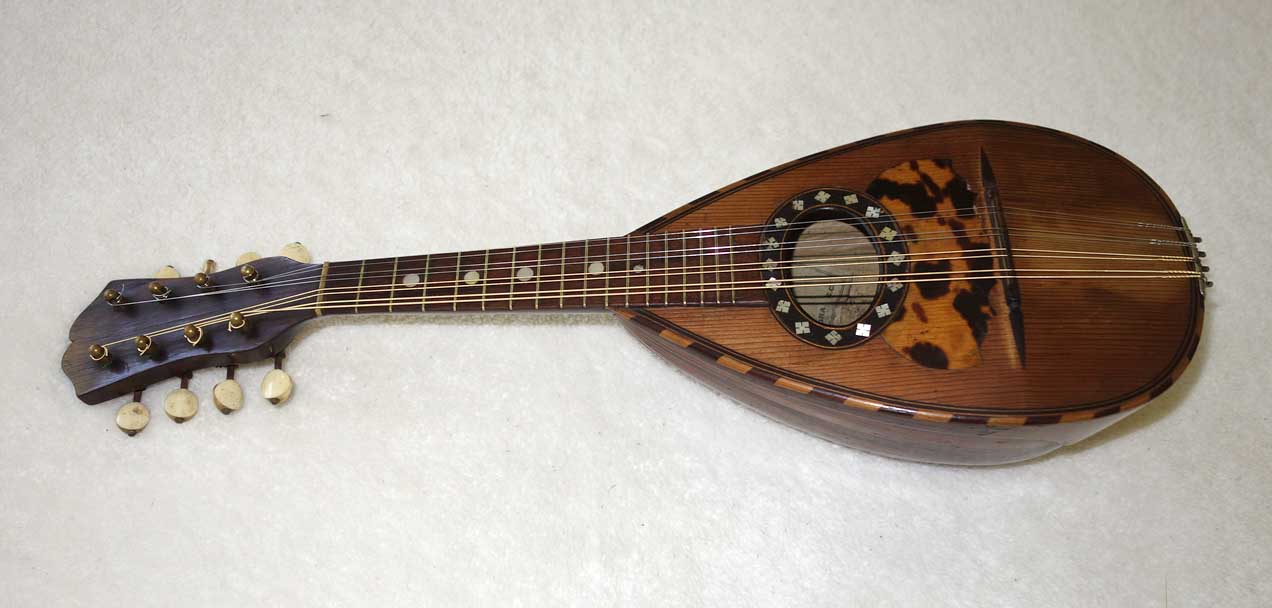 Vintage Ermenegildo Ferrari Piccolo Mandolin, Napoli, Circa 1900, Original Label