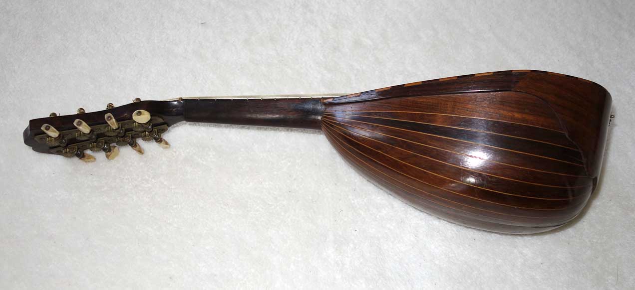 Vintage Ermenegildo Ferrari Piccolo Mandolin, Napoli, Circa 1900, Original Label