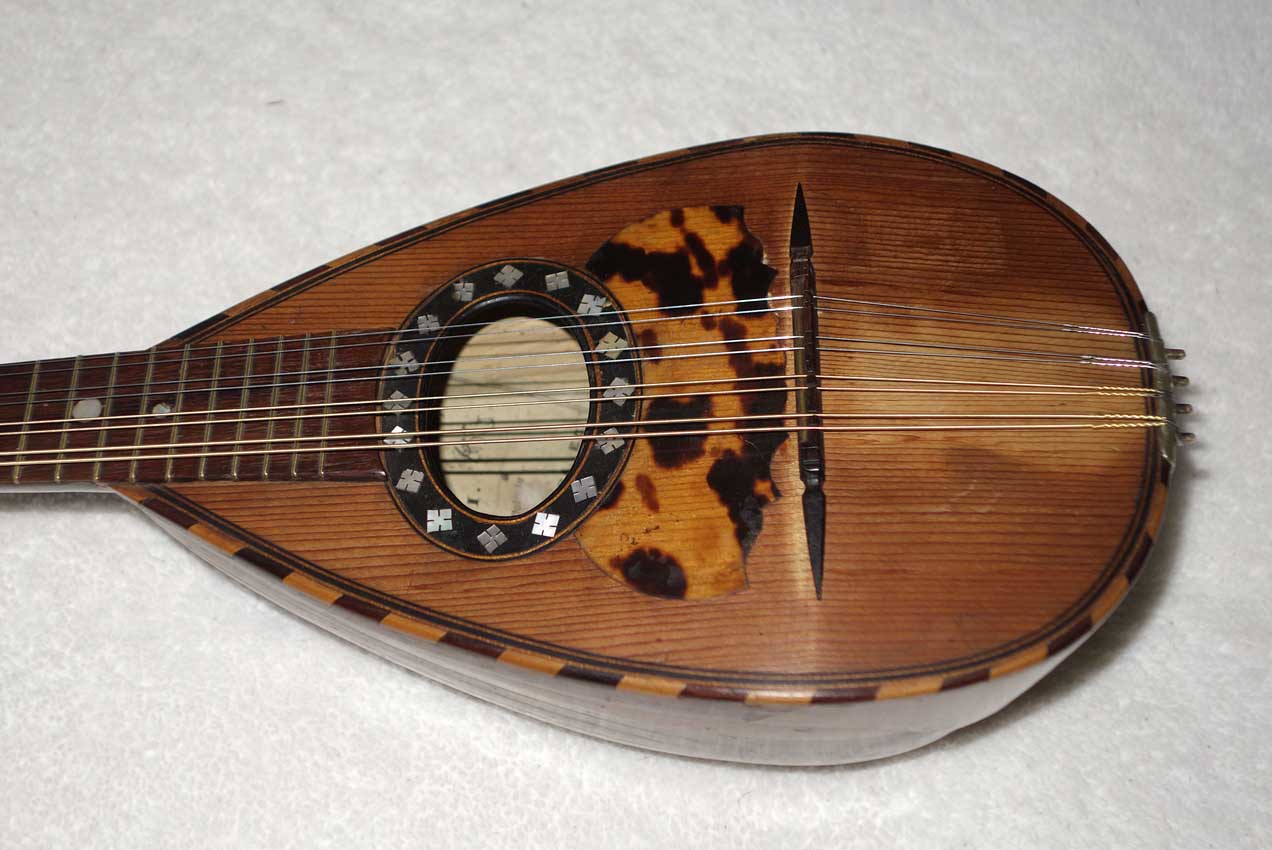 Vintage Ermenegildo Ferrari Piccolo Mandolin, Napoli, Circa 1900, Original Label