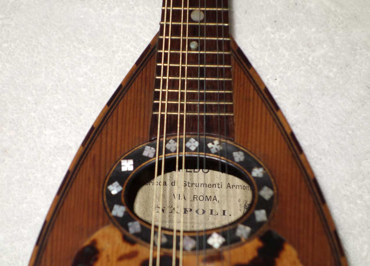 Vintage Ermenegildo Ferrari Piccolo Mandolin, Napoli, Circa 1900, Original Label