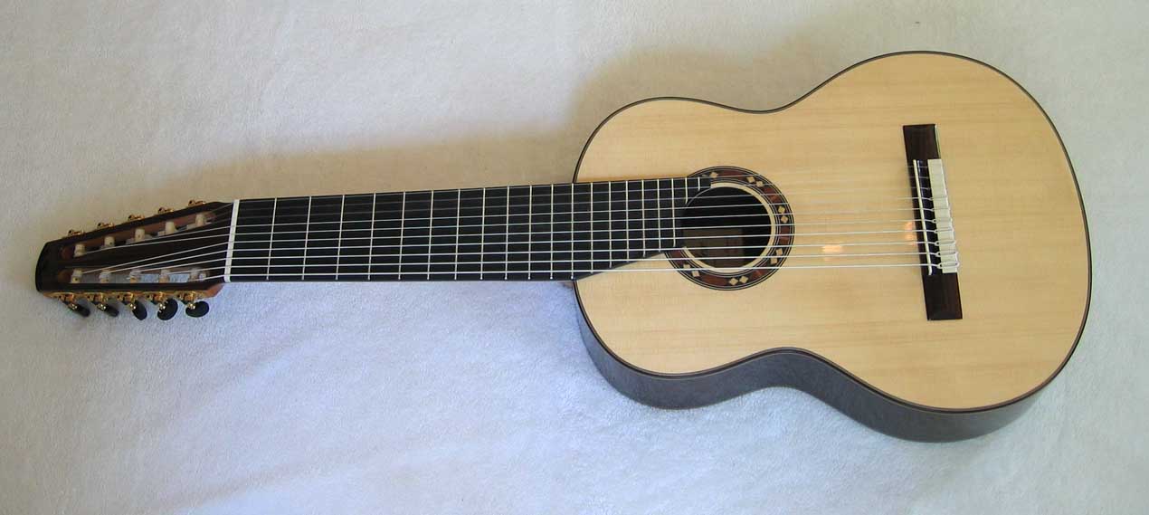 BARTOLEX SRS10 10-String Classical Harp Guitar, Spruce Top, w/ Hardshell  Case