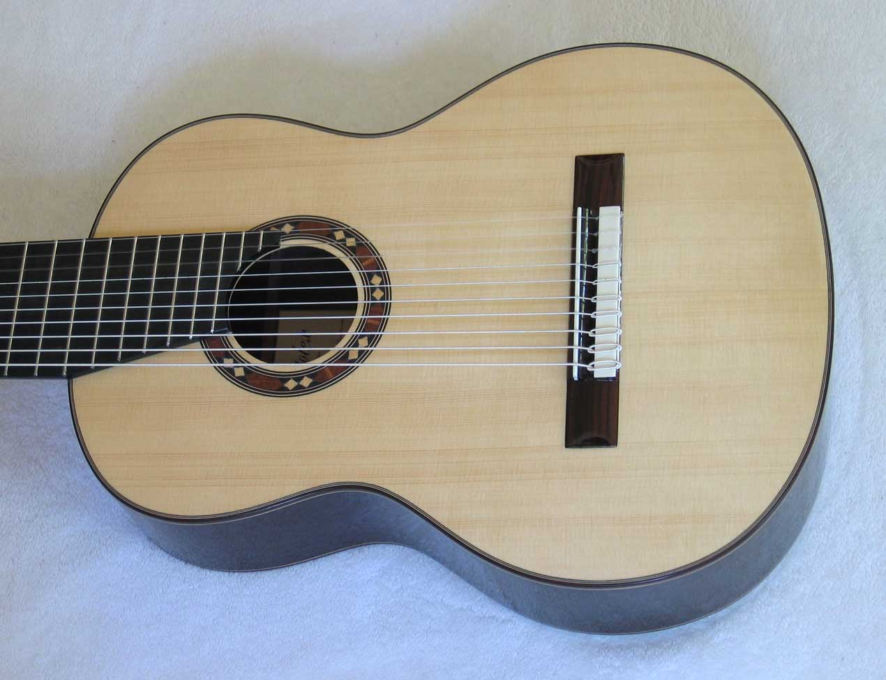BARTOLEX SRS10 10-String Classical Harp Guitar, Spruce Top, w/ Hardshell  Case