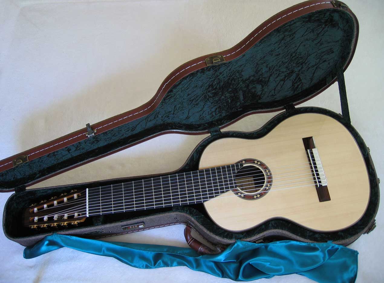 BARTOLEX SRS10 10-String Classical Harp Guitar, Spruce Top, w/ Hardshell  Case