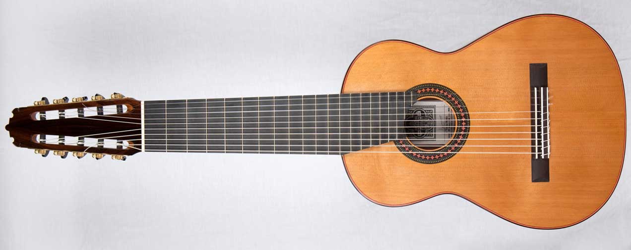 New Cathedral 40 Classical 10-String Harp Guitar in Cedar / Madagascar Rosewood, by Lucio Nunez