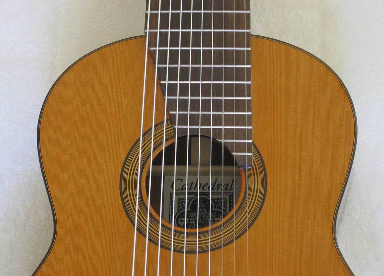 Cathedral Guitar Model 15 Cedar / Mahogany Classical 10-String Harp Guitar w/ Case
