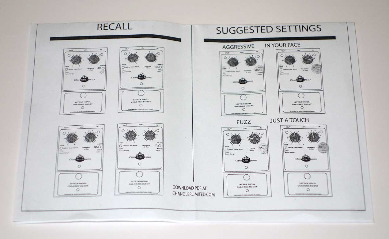 Chandler Limited Colored Boost Pedal for Electric Guitar