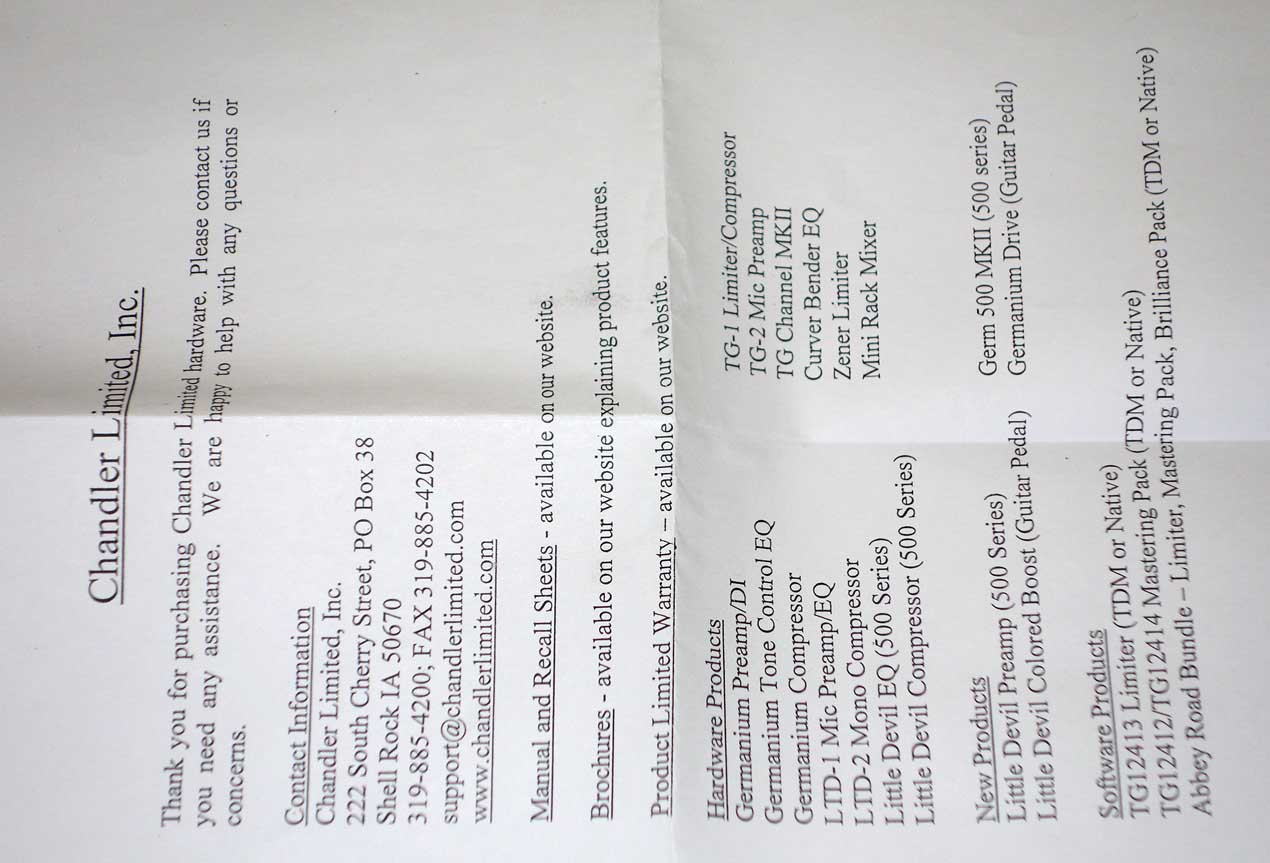 Chandler Limited Colored Boost Pedal for Electric Guitar