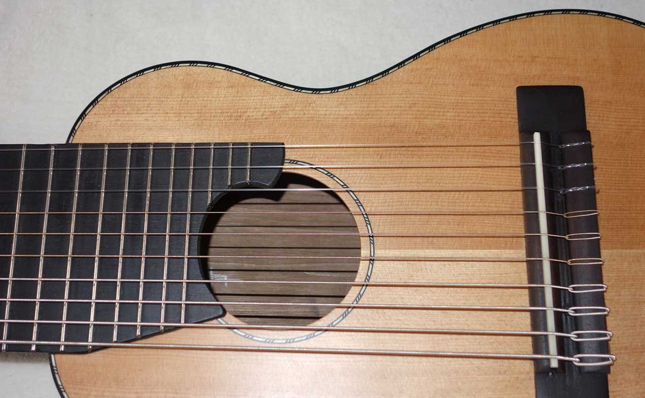 Cordoba Mini Travel Guitar -- 10-String Conversion by Scupltor / Musician Terry Schmitter