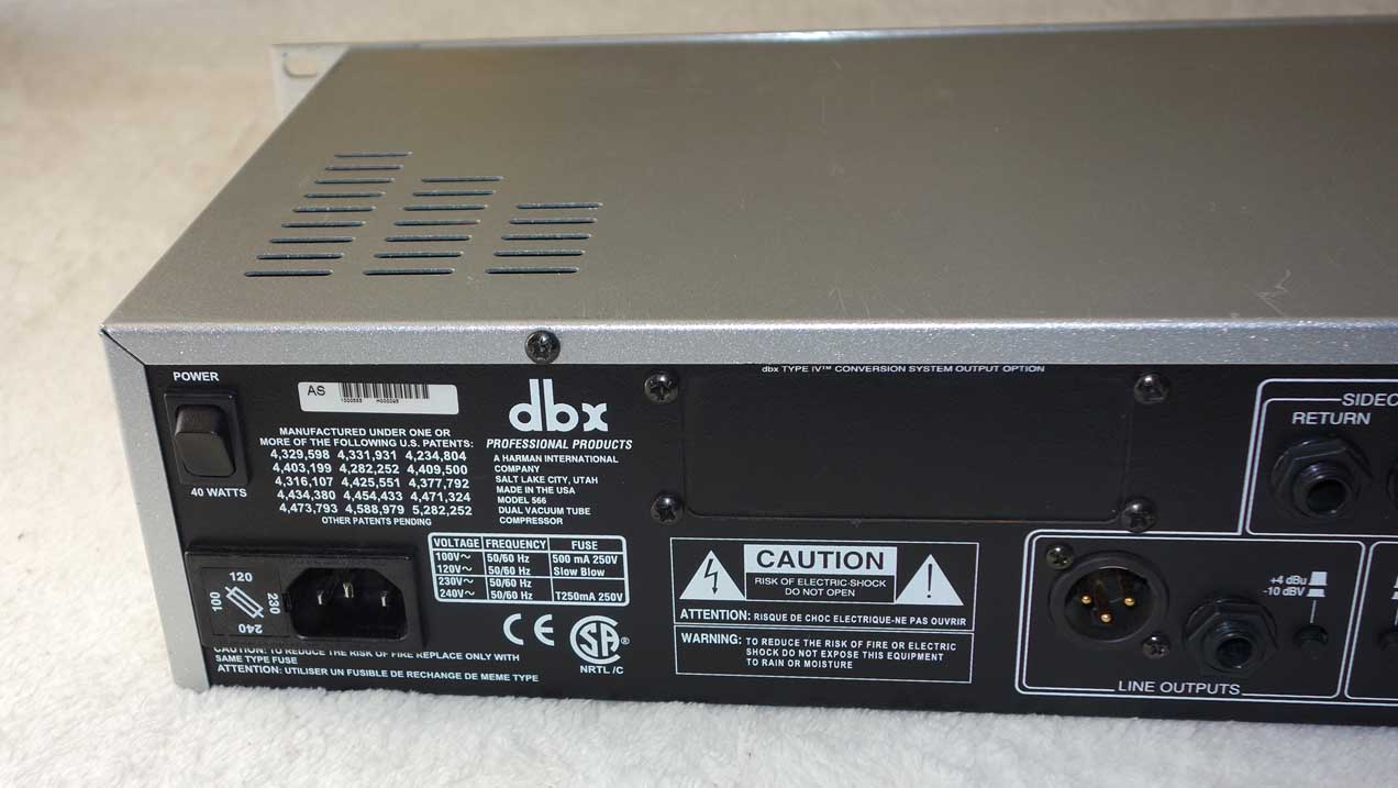 DBX 566 Dual-Channel Tube Compressor