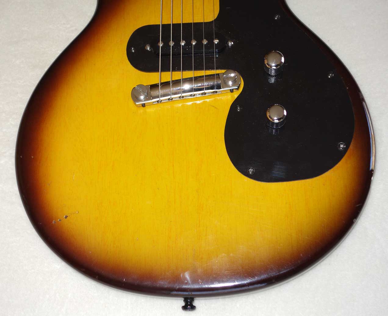1961 Epi Olympic / Gibson Melody Maker, w/Strat Pups, Side Mount Jack