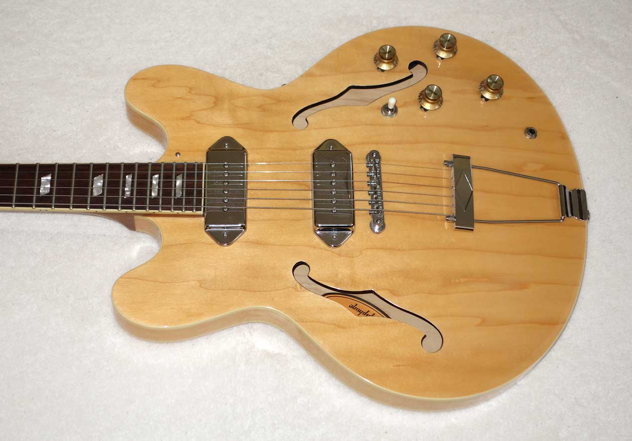 2007 Epiphone Casino Electric Guitar w/ Case, Rare 1-Piece Mahogany Neck, Natural Finish