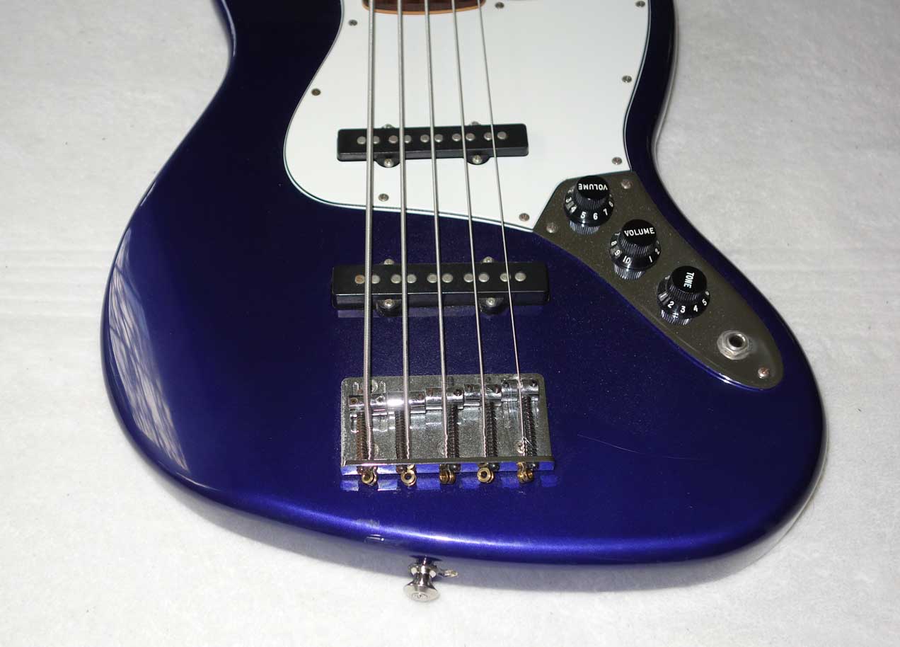 Fender 5-String Jazz Bass Blue, Made in Mexico, Gig Bag