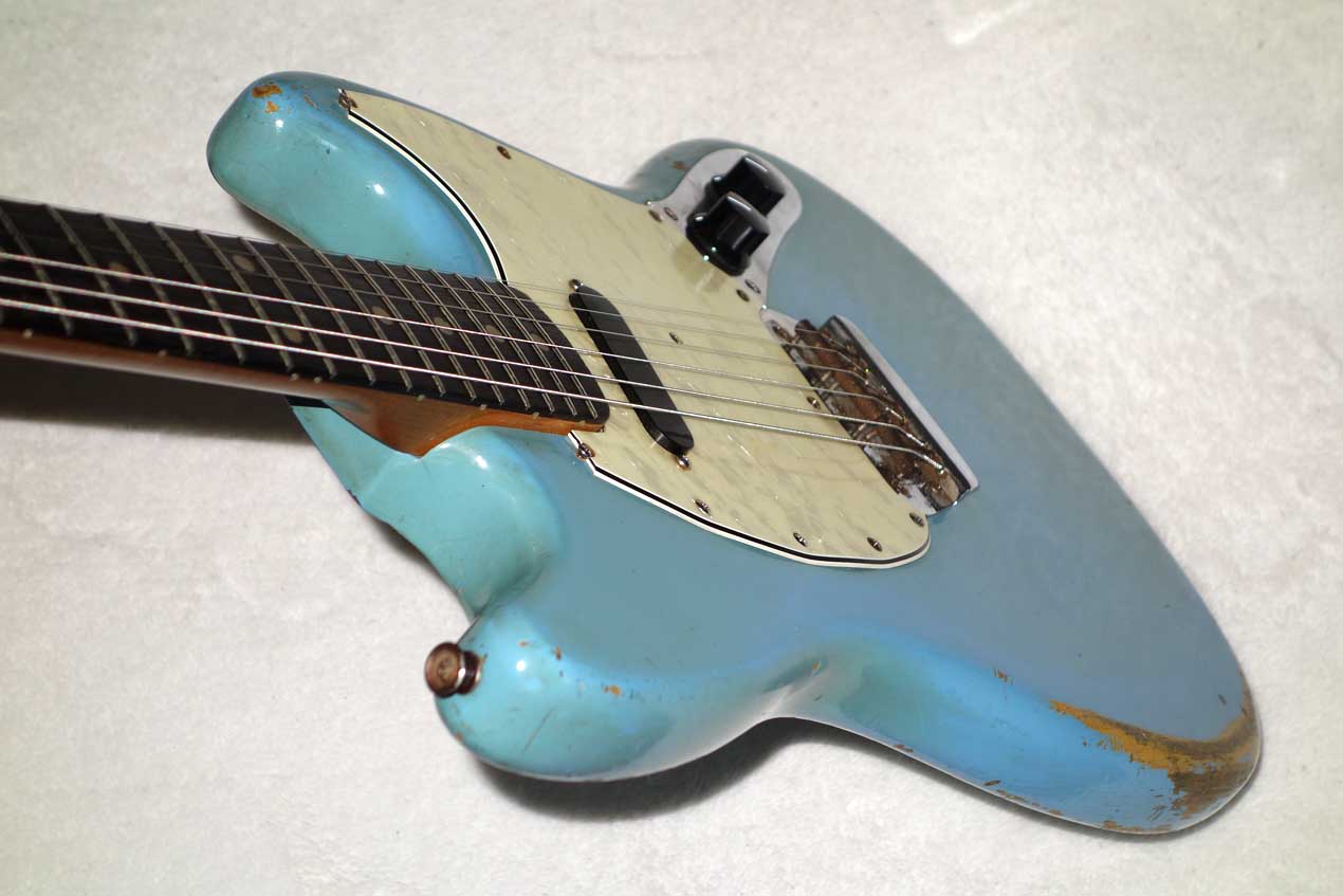 1966 Fender MusicMaster Electric Guitar w/Case, Daphne Blue
