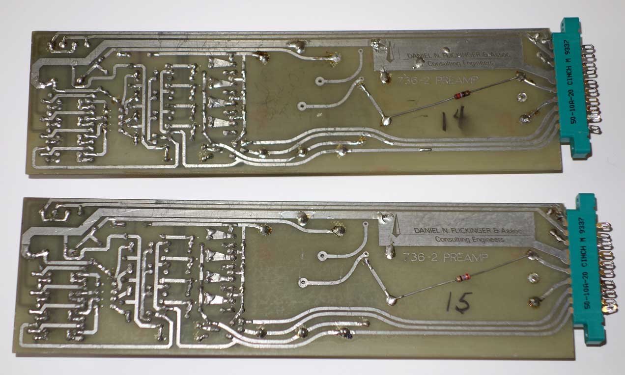 Vintage Flickinger 736-2 Preamp Channel Cards