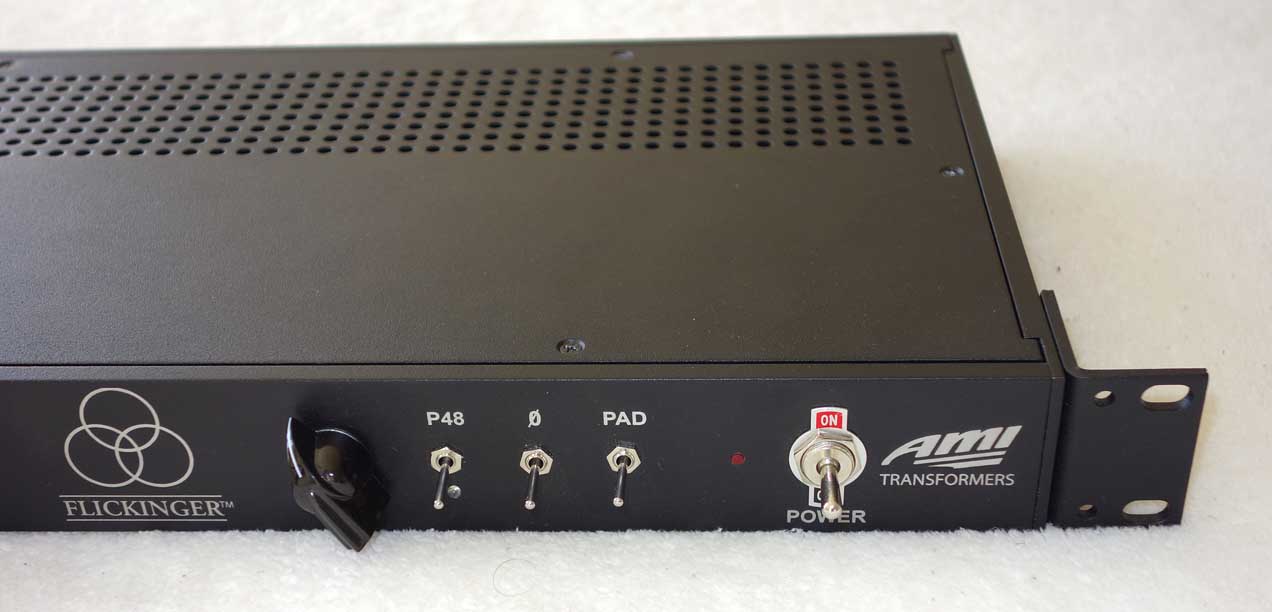 Flickinger Audio TwinFlicks Dual Channel 50 dB Mic Pre Racked with Vintage 1972 Flickinger Channels from Ray Stevens Sound Lab Nashville 32 Ch. Console