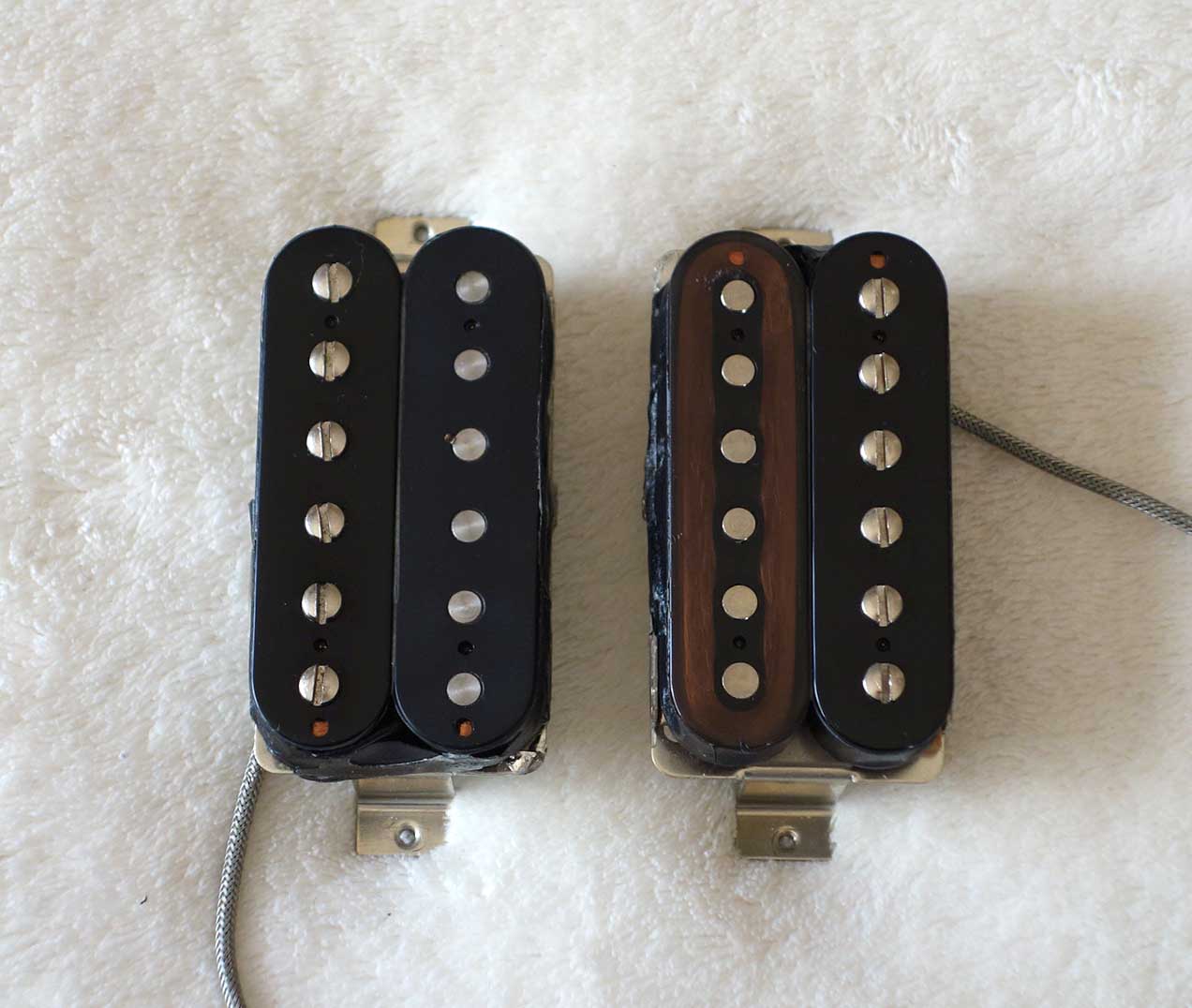 Used Set of Gibson 490R / 498T Humbucking Pickups, w/o Covers, w/Clear Neck Bobbin!!