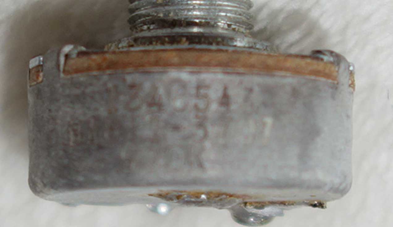 Vintage 1965 Gibson Centralab 500k Pot (546k ?) w/6543 Date Code, Week 43 of '65 w/Nut + 2x Washers