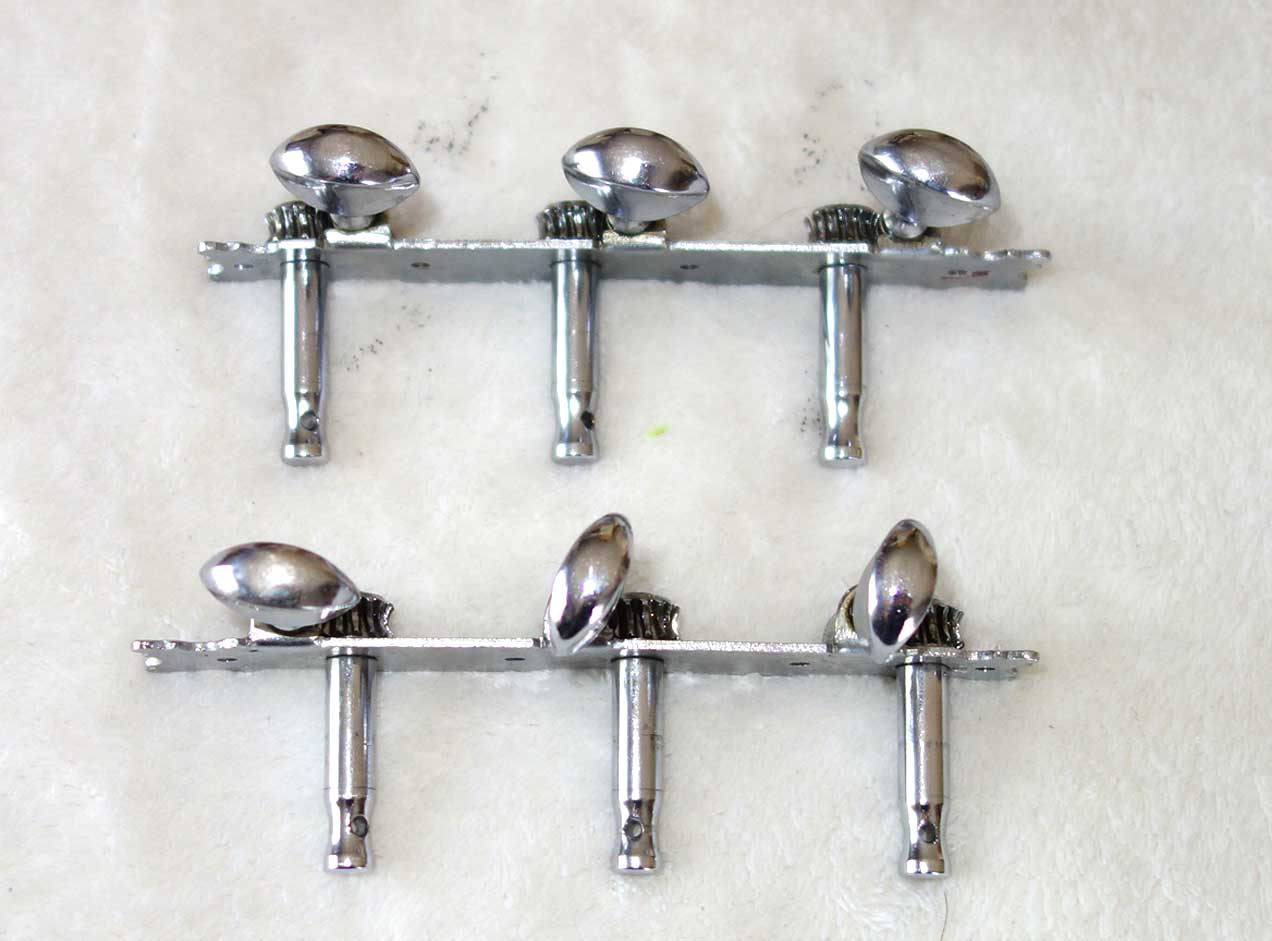 Vintage 1967 Gibson "Butterfly" Chrome Open Back Strip Tuners for SG Junior, SG Special, Late 1960s
