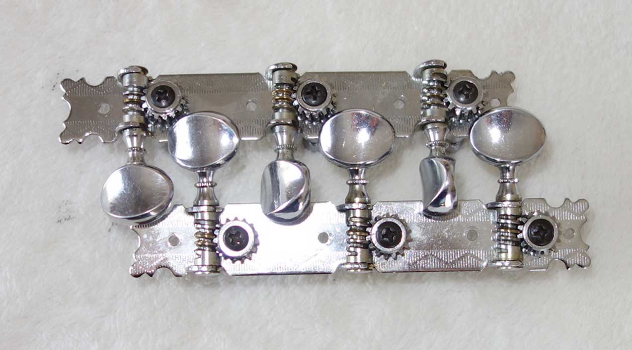 Vintage 1967 Gibson "Butterfly" Chrome Open Back Strip Tuners for SG Junior, SG Special, Late 1960s