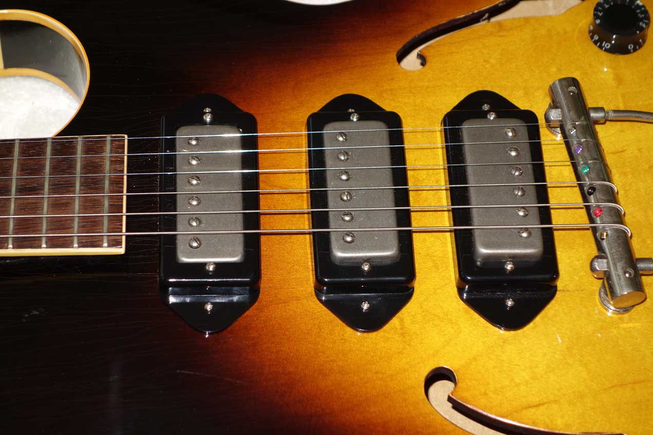 VINTAGE 1956 Gibson ES225 Guitar, w/3x Rio Grande Dawgbucker PUs, 6-Way Switch, Ameritage Case