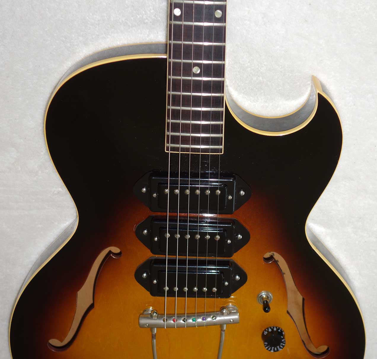 VINTAGE 1959 Gibson ES225 Guitar, w/3x Rio Grande Dawgbucker PUs, 6-Way Switch, Ameritage Case
