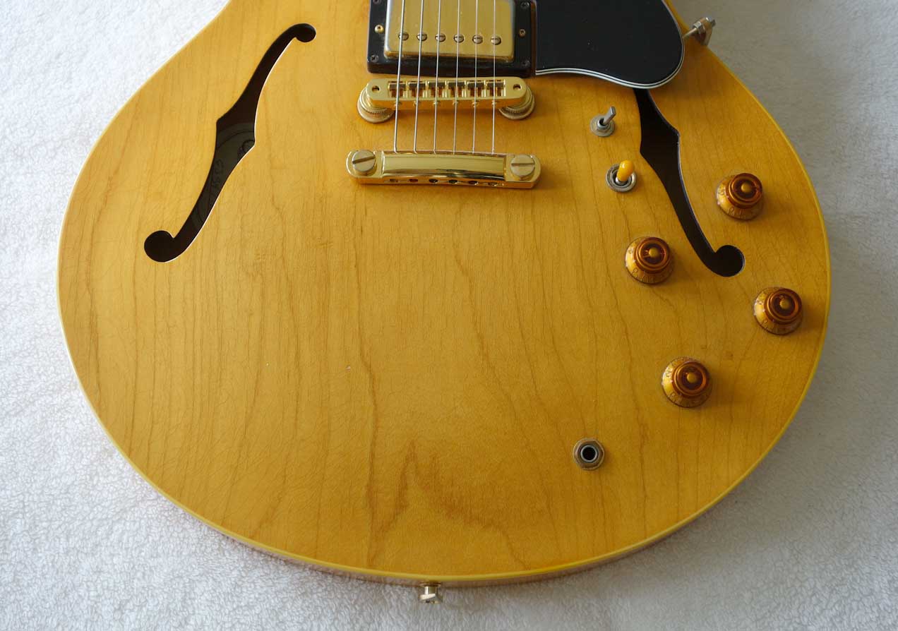 Vintage 1984 Gibson ES-347 Thinline Elecric Guitar w/Hardshell Case, Natural Finish