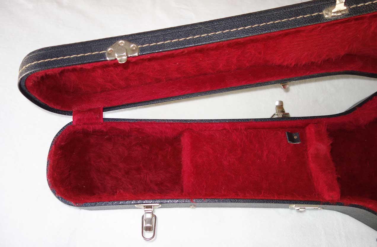 Vintage 1970s Gibson Les Paul Case, Black / Red, 1975-1980