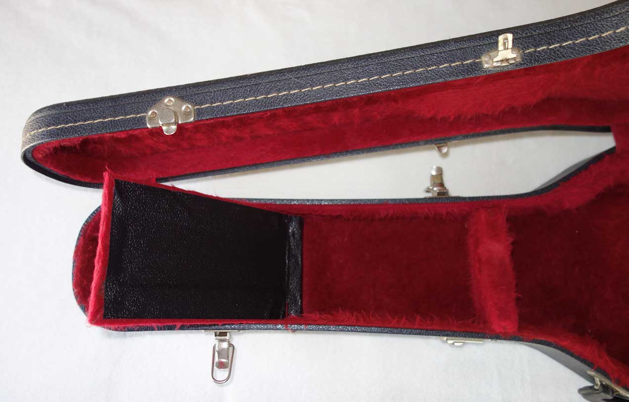 Vintage 1970s Gibson Les Paul Case, Black / Red, 1975-1980
