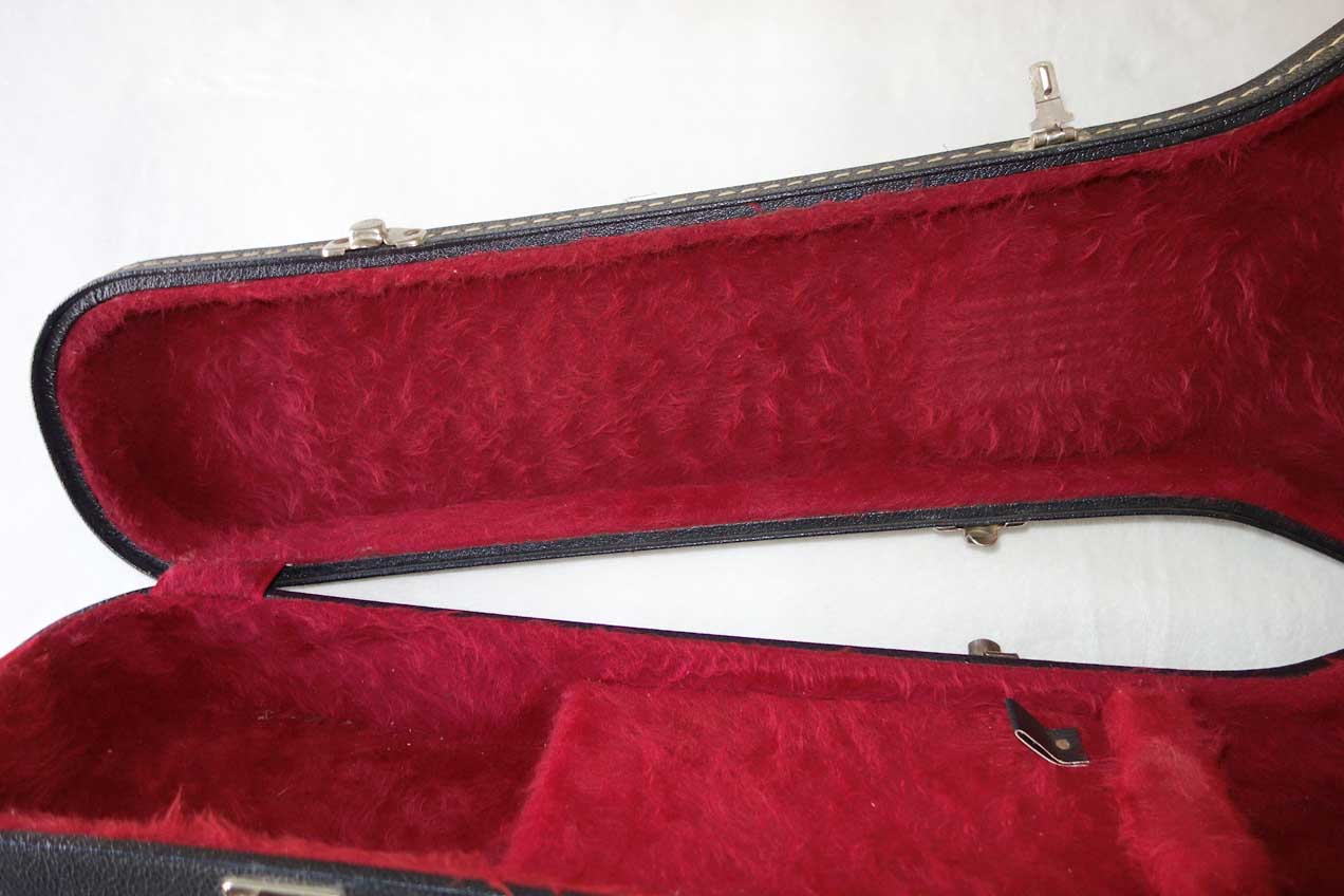 Vintage 1970s Gibson Les Paul Case, Black / Red, 1975-1980