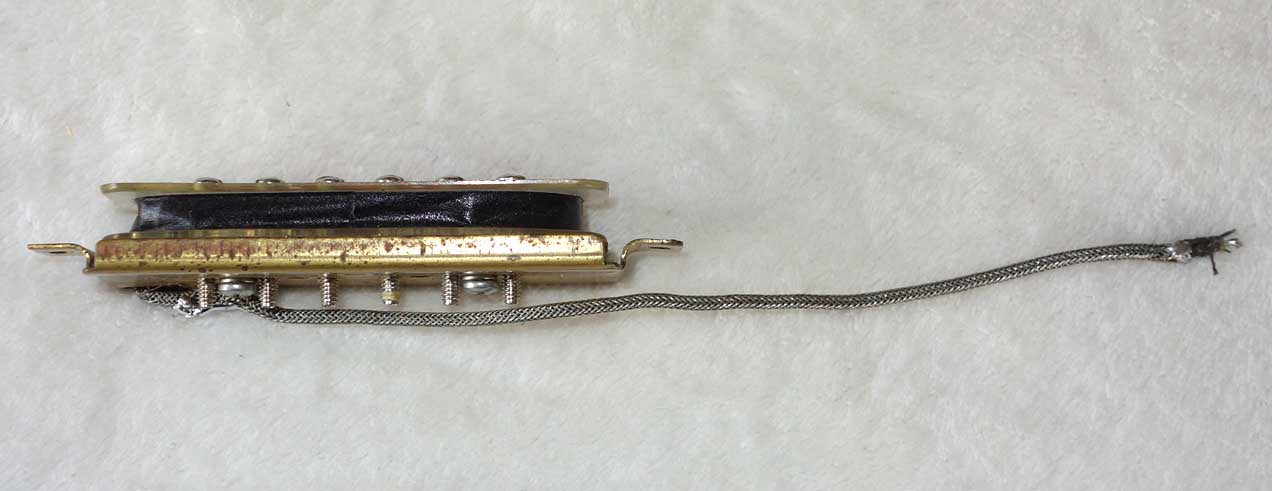 Vintage Gibson P90 Dog Ear Pickup, w/Clear Bobbin, 1968-1970s, w/Black UC-450-1 Cover