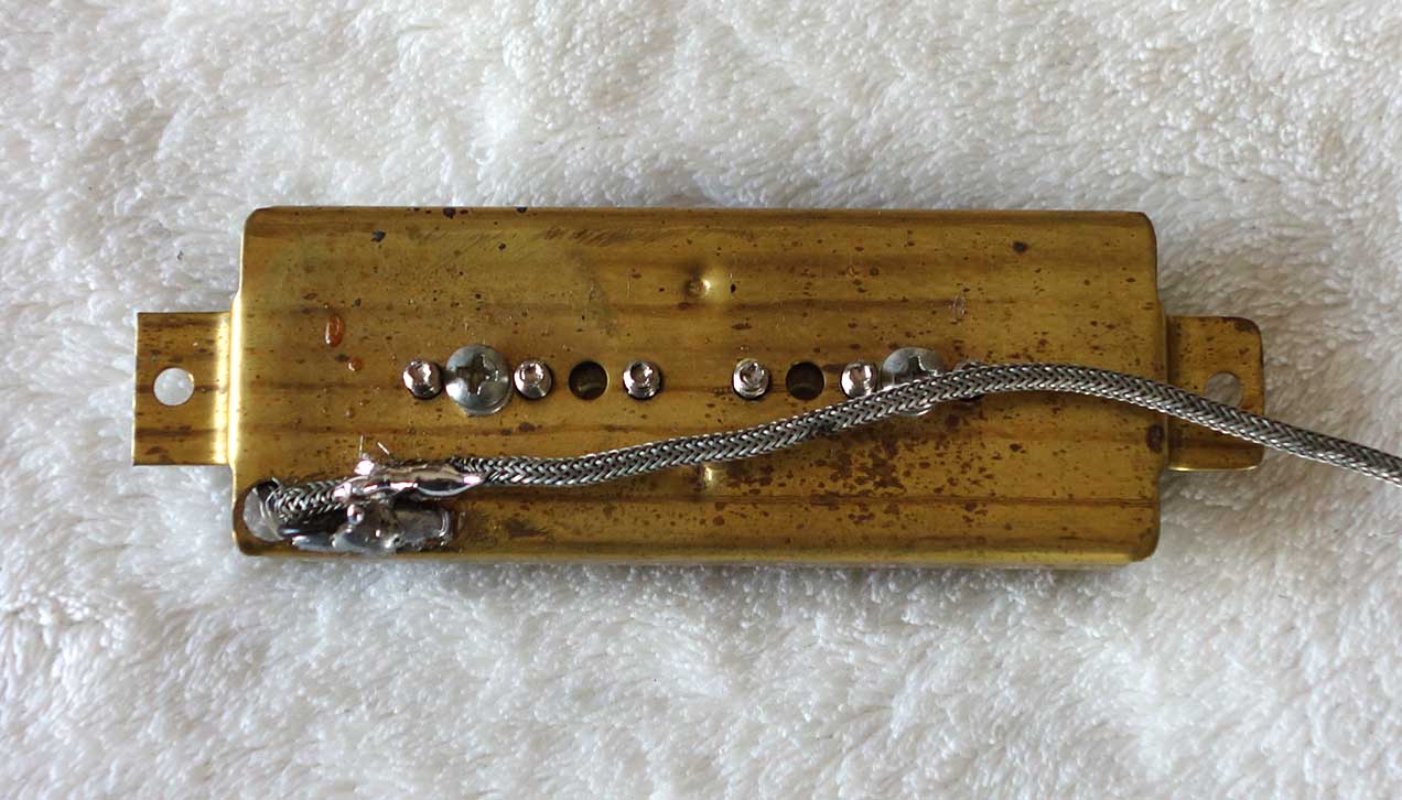Vintage Gibson P90 Dog Ear Pickup, w/Clear Bobbin, 1968-1970s, w/Black UC-450-1 Cover